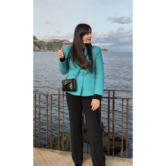 NWT ZARA Emerald Tailored Double Breasted Blazer Blogger’s Favorite​​​ - Picture 11 of 12